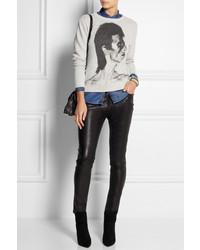 Женский серый свитер с принтом от Maje