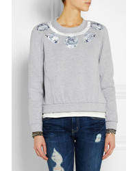 Женский серый свитер с принтом от Emma Cook