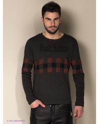 Мужской серый свитер с принтом от Rude Riders