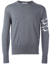 Мужской серый свитер с принтом от Thom Browne