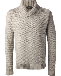 Мужской серый свитер с хомутом от Zanone