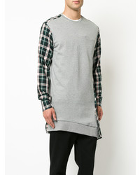 Мужской серый свитшот в клетку от Moohong
