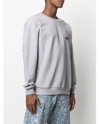 Мужской серый свитшот с вышивкой от Moschino