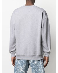 Мужской серый свитшот с вышивкой от Moschino