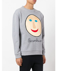 Мужской серый свитшот с вышивкой от Christopher Kane
