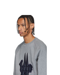 Мужской серый свитшот с вышивкой от MONCLER GRENOBLE