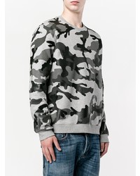 Мужской серый свитшот с камуфляжным принтом от Valentino