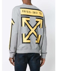 Мужской серый свитшот с принтом от Off-White