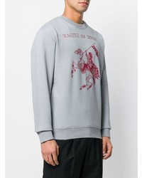 Мужской серый свитшот с принтом от McQ Alexander McQueen