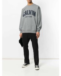 Мужской серый свитшот с принтом от Calvin Klein Jeans