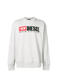Мужской серый свитшот с принтом от Diesel
