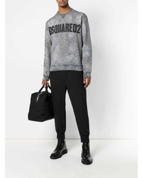 Мужской серый свитшот с принтом от DSQUARED2