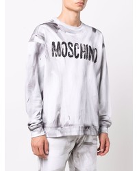 Мужской серый свитшот с принтом от Moschino