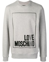 Мужской серый свитшот с принтом от Love Moschino