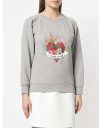 Женский серый свитшот с принтом от MAISON KITSUNE