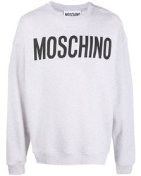 Мужской серый свитшот с принтом от Moschino