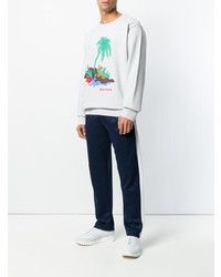 Мужской серый свитшот с принтом от Palm Angels