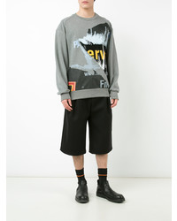 Мужской серый свитшот с принтом от Juun.J