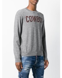 Мужской серый свитшот с принтом от DSQUARED2