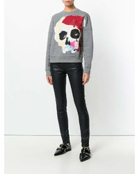 Женский серый свитшот с принтом от Alexander McQueen