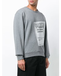 Мужской серый свитшот с принтом от Maison Margiela