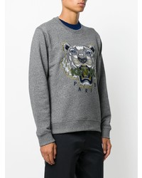 Мужской серый свитшот с принтом от Kenzo