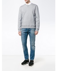 Мужской серый свитшот с шипами от Valentino