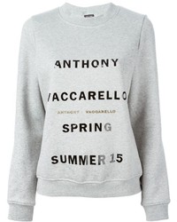 Серый свободный свитер с принтом от Anthony Vaccarello