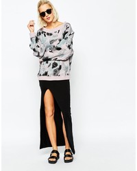 Серый свободный свитер с принтом от Cheap Monday