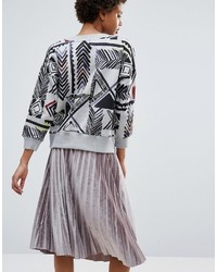 Серый свободный свитер с принтом от French Connection