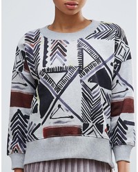 Серый свободный свитер с принтом от French Connection