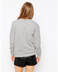 Серый свободный свитер с принтом от A Question Of