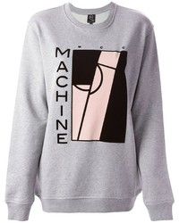 Серый свободный свитер с принтом от McQ by Alexander McQueen