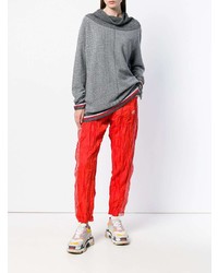 Серый свободный свитер с принтом от Stella McCartney