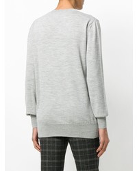 Серый свободный свитер с принтом от Loewe