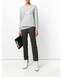 Серый свободный свитер с принтом от Loewe