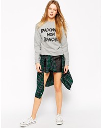 Серый свободный свитер с принтом от A Question Of