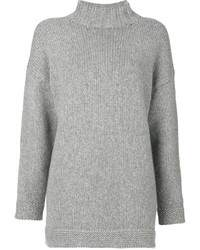 Серый свободный свитер от Alexander McQueen