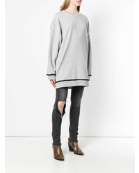 Серый свободный свитер от MM6 MAISON MARGIELA