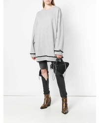 Серый свободный свитер от MM6 MAISON MARGIELA