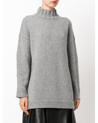 Серый свободный свитер от Alexander McQueen