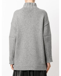 Серый свободный свитер от Alexander McQueen