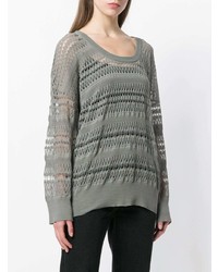 Серый свободный свитер от Christian Wijnants