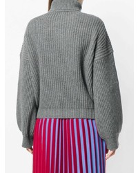 Серый свободный свитер от Fine Edge