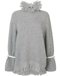Серый свободный свитер от Sacai