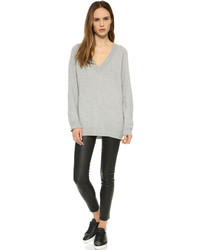 Серый свободный свитер от Alexander Wang