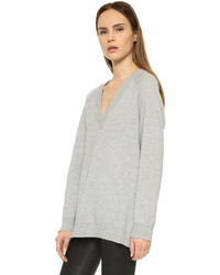 Серый свободный свитер от Alexander Wang