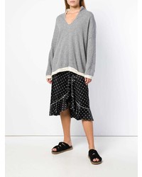 Серый свободный свитер от Elsa Esturgie