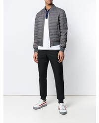 Мужской серый стеганый бомбер от Herno
