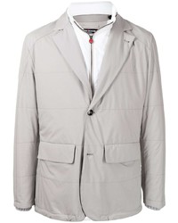 Мужской серый стеганый пиджак от Kiton